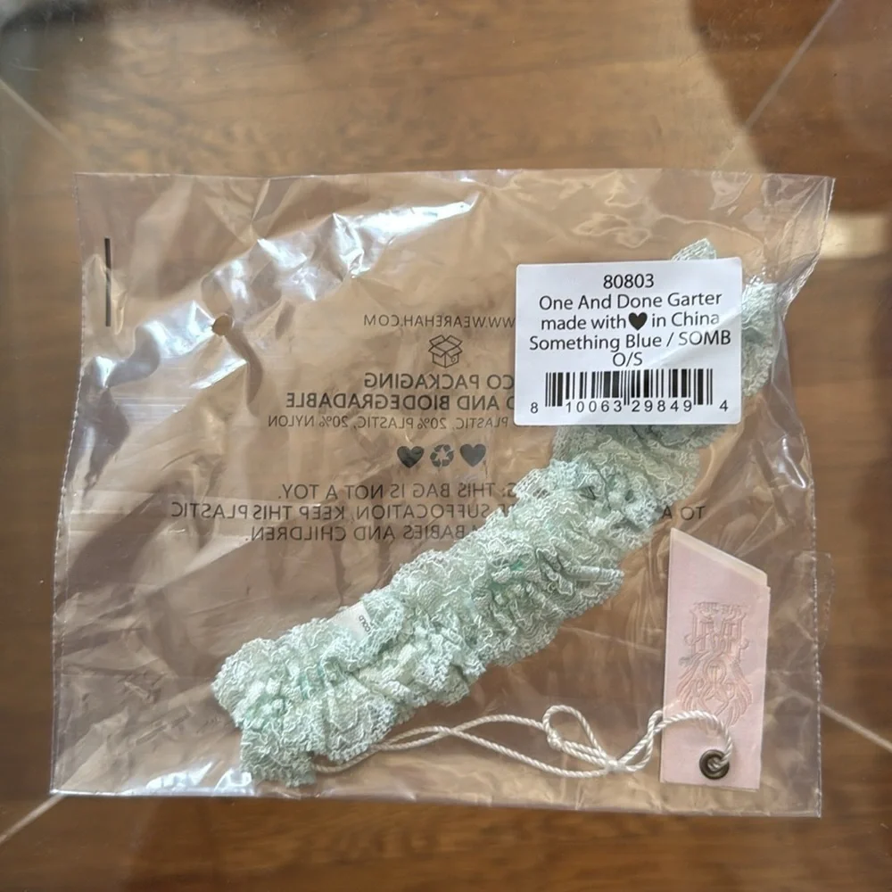 NWT Free People HAH One and Done Lace Garter Something Blue O/S Bridal Wedding